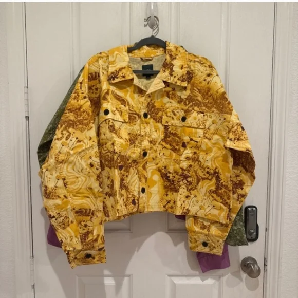Wild Fable Multicolor Jean Jackets - Yellow, Green, Purple - Picture 2 of 4